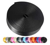 Devobunch Correas de nailon, correa de nailon resistente de 1 pulgada de ancho, correa de cuerda plana duradera, rollo de 10 y 25 yardas para correas de mochila, amarre, correa de perro, 18 colores