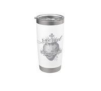 Devoción al Sagrado Corazón de Jesucristo Arte Fe Católica Vaso térmico de acero inoxidable de doble pared