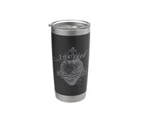 Devoción al Sagrado Corazón de Jesucristo Arte Fe Católica Vaso térmico de acero inoxidable de doble pared