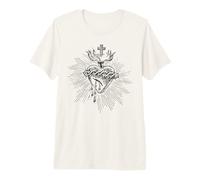 Devoción al Sagrado Corazón de Jesús Arte Católico Vintage Camiseta Premium