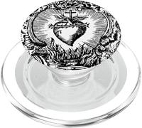 Devoción al Sagrado Corazón de Jesús Arte Católico Vintage PopSockets PopGrip para MagSafe