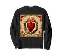 Devoción Sagrado Corazón de Jesús Símbolo Católico Art Nouveau Sudadera