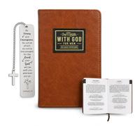 Devocional diario One Minute with God for Men, 365 días de oración y seguimiento de la Biblia con marcapáginas de metal, diario para crecimiento espiritual, libro devocional con versículos de la