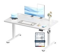 Devoko 120x60 cm Escritorio Regulable en Altura, Escritorio Elevable Eléctrico Telescópico Bidireccional, Escritorio de Oficinay Hogar, para Estudio en Casa con Tablero Ensamblado, Blanco