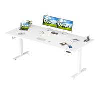 Devoko 180 x 80 cm Escritorio Eléctrico de Pie, Escritorio Ajustable en Altura con Mesa de Una Pieza, Altura Ajustable 73-119 cm,4 Alturas de Memoria,Escritorio de Oficina（Blanco）