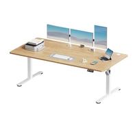 Devoko 180x80 cm Escritorio Regulable en Altura, Escritorio Elevable Eléctrico Telescópico Bidireccional, Escritorio de Oficinay Hogar, para Estudio en Casa con Tablero Ensamblado, Beige