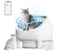 Devoko Arenero Autolimpiable para Gatos hasta 15KG, Control por App, Espacio Abierto, Fácil Limpieza, Gran Capacidad, Los Gatos Aman, Arenero con Autonomía de 15 Días