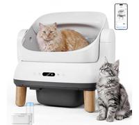 Devoko Arenero Gatos Autolimpiable Grande, Caja de Arena para Gatos Autolimpiable XXL Eléctrica con Sensores Seguridad/Antiatrapamiento/App, para Gatos Grandes - Open-Top Automatic Cat Litter Box