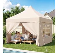 DEVOKO Carpa Plegable 3x3 Playa, Carpa Exteriores Plegables, Tenda Campismo | Techo alto 3.15m, de pie. Forma cónica antiviento. Lona 210D UV50+. Estructura reforzada. Ventilación por chimenea