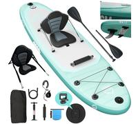 Devoko Tabla Paddle Surf Hinchable 320cm 2 en 1 con Hinchable Plazas, Asiento y Accesorios hasta 130kg para Surf, Pesca, Yoga, Verde
