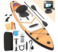 Devoko Tabla Paddle Surf Hinchable 330cm 2 en 1 con Kayak Hinchable Plazas y Accesorios hasta 130kg para Surf, Pesca, Yoga, Naranja