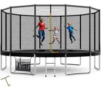Devoko Trampolín Exterior con Canasta de Baloncesto Ø183 cm, trampolín de jardín Resistente, Estructura de Acero galvanizado con Bolsa de Almacenamiento, para niños y Adultos