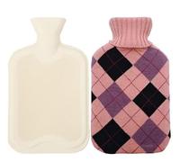 Devola Bolsa de agua caliente con funda de invierno suave pelusa, botellas de agua caliente rectangulares con cubierta lavable para botellas de punto, botella de cama para niños, bebés, adultos, 0,5