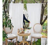 Devola Cortina semitransparente, color blanco, cortina de cocina, moderna, sencilla, cortina larga para ventana y puerta de balcón, 100 x 150 cm (alto x ancho), 1 unidad