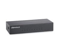 Devolo Gigabit Ethernet Switch 8 Puerto, unmanaged Switch Gigabit Ethernet, conmutador de Red, 1.000 Mbps, sin Ventilador, Negro