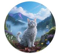 Devon Rex 1000 Piezas Puzzle Aliviar Estrés Linda Mascota Rompecabezas Circular Juegos Intelectuales Arte Regalos Regalos Familiares (67.5x67.5cm)