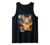 Devon Rex Cat Aullando a la Luna Camiseta sin Mangas