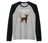 Devon Rex Cat Petting Guide Funny Cat Lover Camiseta Manga Raglan