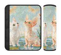 Devon Rex Cats River - Paquete de 2 almohadillas para correa de hombro para mayor comodidad de conducción para forro de avión para cinturón de seguridad