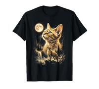 Devon Rex Gato Aullando En La Luna Meme Camiseta