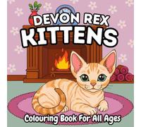 Devon Rex Kittens Colouring Book for All Ages: 51 Unique Single Sided Illustrations