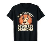 Devon Rex World'S Greatest Grandma Funny Vintage Cat Owner Camiseta