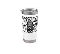 DevOps Engineer Deployed On Friday Sysadmin Humor Vaso térmico de acero inoxidable de doble pared