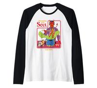 Devouring Your Soul Satan Retro Vintage Funny Adult Humor Camiseta Manga Raglan