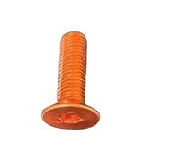 DeVow 10 Uds DIN7991 tornillo hexagonal plano de aluminio M3 M4 M5 M6 * 8/10/12/15/20/25/30 tornillo de cabeza avellanada hexagonal de aluminio colorido(Orange,M5X20 10pc)