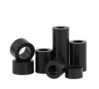 DeVow 100/20 piezas M3 M4 M5 M6 negro ABS sin rosca, espaciador de nailon hueco, arandela de separación hueca redonda, tornillo de placa(15mm(100Pcs),ID5mmxOD9mm)
