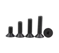 DeVow 100 Uds M3 * 4/5/6/8/10/12/16/20mm tornillo de cabeza plana hexagonal DIN7991 grado 10,9 tornillos de cabeza avellanada negra de acero de aleación(5mm)