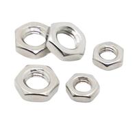 DeVow 2-50 Uds DIN439 GB6172 A2-70 304 tuerca hexagonal plana de acero inoxidable M2 M2.5 M3 M4 M5 M6 M8 M10 M12 M14 M16(M2.5 50pcs)