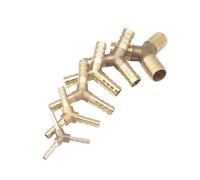 DeVow 2 uds ajuste espiga for manguera ID 3mm 4mm 5mm 6mm 7mm 8mm 10mm 12mm 14mm 16mm 19mm Y tipo 3 vías conectores acopladores de latón Accesorios(10mm)