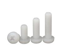 DeVow 200-1000 unids/bolsa M2 M2.5 M3 M4 M5 tornillo de cabeza redonda empotrada en cruz de aislamiento de plástico de nailon blanco y negro(White,M4X25 500pcs)