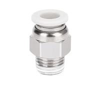 DeVow 5 uds 4mm 6mm 8mm 10mm 12mm 14mm 16mm Tubo a M5 1/8 "1/4" 3/8 "1/2" BSP hilo femenino macho conector de tubería neumática de aire blanco(PC,4-02 5PCS_SIZE)
