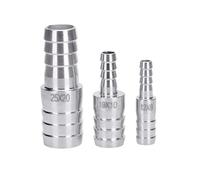 DeVow Ajuste de manguera ID 6/8/10/12/14/16/19/22/25/32mm con púas iguales/Reductor recto 304 adaptador de montaje de tubería de acero inoxidable(12mm-15mm)