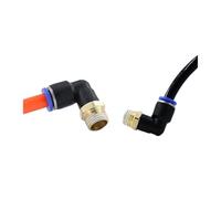 DeVow Conector de aire neumático codo PL 1/8 "1/4" 3/8 "1/2" conector de tubo de rosca neumática macho montaje de empuje de aire OD 4 6 8 10 12mm