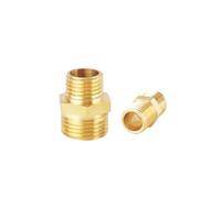 DeVow Conector neumático de tubo de latón, 1/8 ", 1/4", 3/8 ", 1/2", 3/4 ", 1", cambio macho X macho, acoplador adaptador de conector de tubo de boquilla hexagonal(DN8 to DN15)