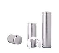 DeVow Eje de pasador ranurado de acero inoxidable M3 ~ M12 304/pasador de localización de clip de seguridad de doble cabeza con anillo de retención/eje de pasador cilíndrico(M8(5pcs),25mm)