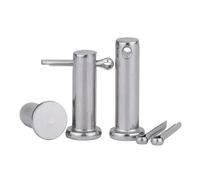DeVow M3 M4 M5 M6 ~M12 GB882 304 Juego de chavetas de eje de pasador de acero inoxidable con orificio, posicionamiento de tapón cilíndrico de cabeza plana(M6(2Set),16mm)