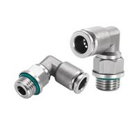 DeVow M5 M6 M8 M10 M12 M14 M20 codo de rosca macho métrico, conector rápido giratorio de acero inoxidable 304, accesorio neumático de aire de un toque(8mm-M5)