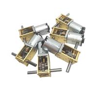 DeVow Mini N20 Motor de Caja de Cambios de Metal Simple/Doble/Eje Largo DC 3V-12V Velocidad Lenta Alto par Motor de Engranaje de Tornillo sin Fin DIY Robot Modelo de Coche(Dual Axis,12V53RPM)