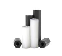 DeVow Separadores hexagonales de nailon 500 Uds M2 M2.5 M3 M4 * L espaciador de separación de nailon blanco y negro columna de tuercas(White,8MM_M4 500PCS)