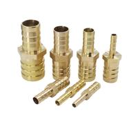 DeVow Tubo reductor con púas, 4/5/6/8/10/12/14/16/19/25/32mm, tubo reductor hexagonal de latón, accesorio for manguera for combustible, Gas y agua(8mm To 19mm)