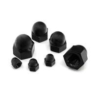 DeVow Tuerca ciega DIN1587 M3 M4 M5 M6 M8 M10 M12 M14 M16 M20 M24, acero inoxidable 304, nailon negro, tapa de latón, tuercas ciegas tipo cúpula(Black Nylon,M6 (20pcs))