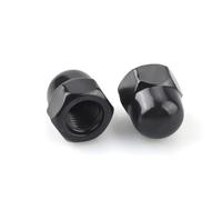 DeVow Tuerca ciega DIN1587 M3 M4 M5 M6 M8 M10 M12 M14 M16 M20 M24, acero inoxidable 304, nailon negro, tapa de latón, tuercas ciegas tipo cúpula(Black Stainless,M4 (50pcs))