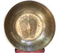 Devyom Cuenco de canto de pie extragrande de 53 cm de diámetro, cuencos de canto tallados con pies, terapia de sonido, meditación, sesión de yoga, cuencos grandes de curación