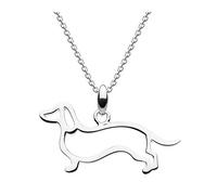 Dew Collar de perro salchicha de plata de ley, 45,7 cm de largo