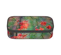 Dew On Red Leaves Estuche para lápices para niñas y niños, ligero y duradero, bolsa organizadora de papelería escolar