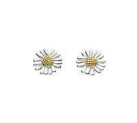 Dew Sterling Silver Dinky Daisy with Gold Plate Stud Earrings 4082GDG020